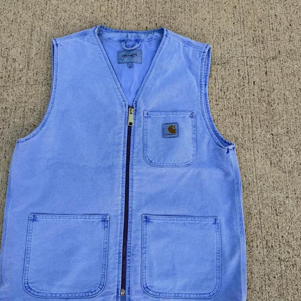 Carhartt wip work in progress icy blue vest rare size small